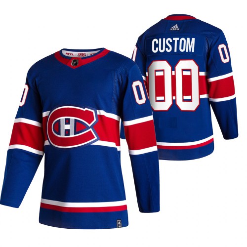 Montreal Canadiens Custom Blue Mens Adidas 2020-21 Reverse Retro Alternate NHL Jersey Montreal Canadiens Custom Blue Mens Adidas 2020-21 Reverse Retro Alternate NHL Jersey