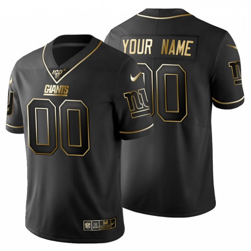 New York Giants Custom Mens Nike Black Golden Limited NFL 100 Jersey New York Giants Custom Mens Nike Black Golden Limited NFL 100 Jersey