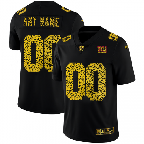 New York Giants Custom Mens Nike Leopard Print Fashion Vapor Limited NFL Jersey Black New York Giants Custom Mens Nike Leopard Print Fashion Vapor Limited NFL Jersey Black