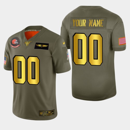 Nike Browns Custom Mens Olive Gold 2019 Salute to Service NFL 100 Limited Jersey Nike Browns Custom Mens Olive Gold 2019 Salute to Service NFL 100 Limited Jersey