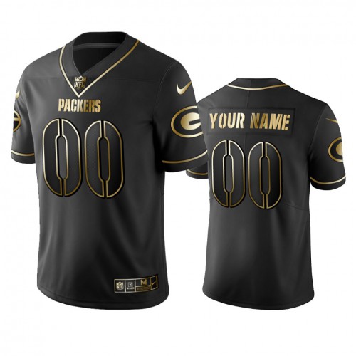 Packers Custom Mens Stitched NFL Vapor Untouchable Limited Black Golden Jersey Packers Custom Mens Stitched NFL Vapor Untouchable Limited Black Golden Jersey