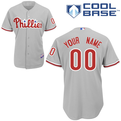 Phillies Personalized Authentic Grey Cool Base MLB Jersey (S-3XL) Phillies Personalized Authentic Grey Cool Base MLB Jersey (S-3XL)