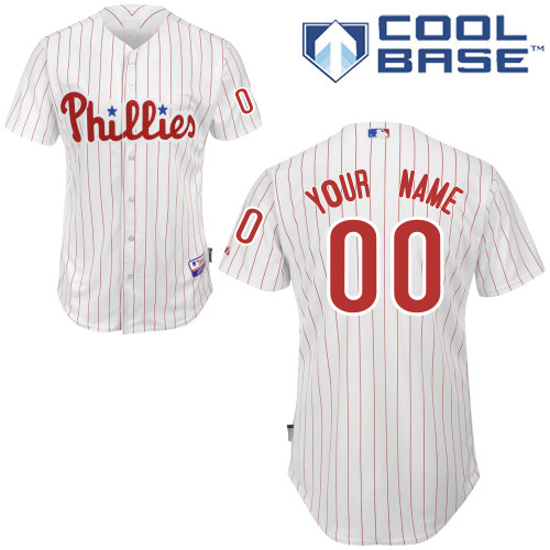 Phillies Personalized Authentic White Red Strip Cool Base MLB Jersey (S-3XL) Phillies Personalized Authentic White Red Strip Cool Base MLB Jersey (S-3XL)