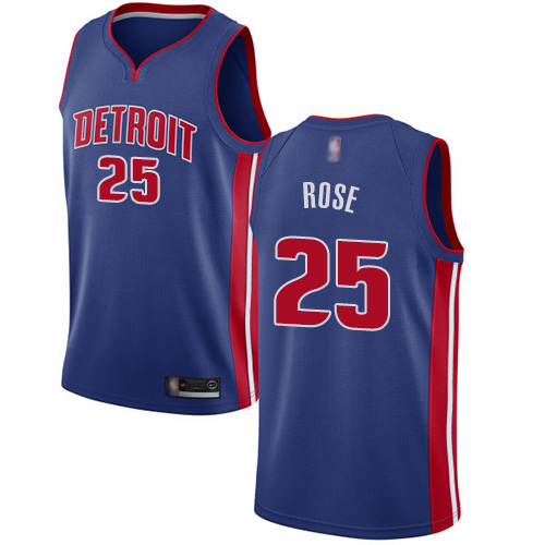 Pistons #25 Derrick Rose Blue Basketball Swingman Icon Edition Jersey Pistons #25 Derrick Rose Blue Basketball Swingman Icon Edition Jersey