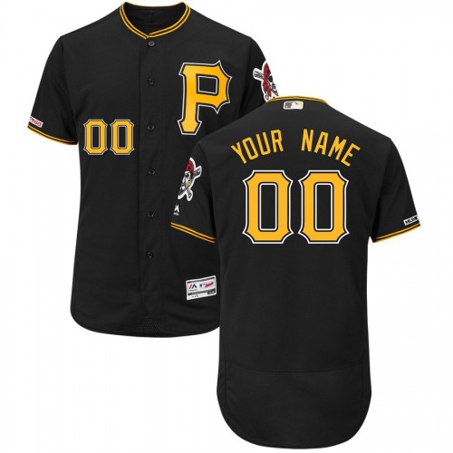 Pittsburgh Pirates Majestic Alternate Flex Base Authentic Collection Custom Jersey Black Pittsburgh Pirates Majestic Alternate Flex Base Authentic Collection Custom Jersey Black