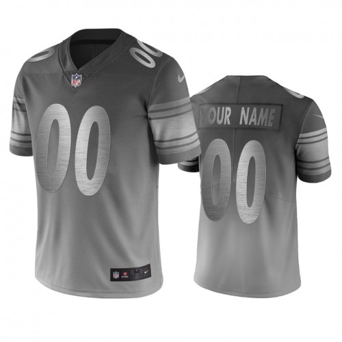 Pittsburgh Steelers Custom Silver Gray Vapor Limited City Edition NFL Jersey Pittsburgh Steelers Custom Silver Gray Vapor Limited City Edition NFL Jersey