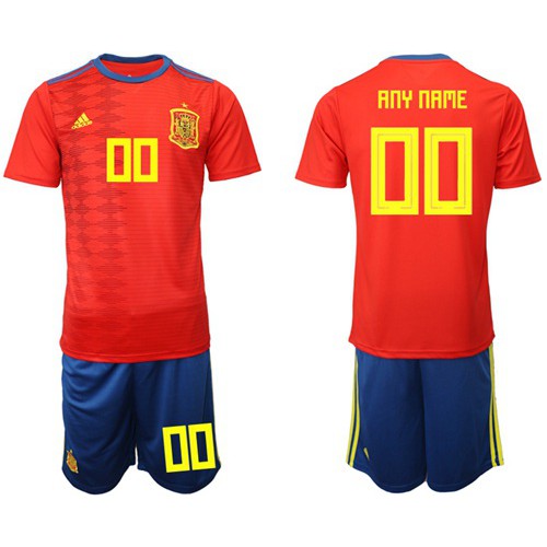 Spain Personalized Home Soccer Country Jersey Spain Personalized Home Soccer Country Jersey
