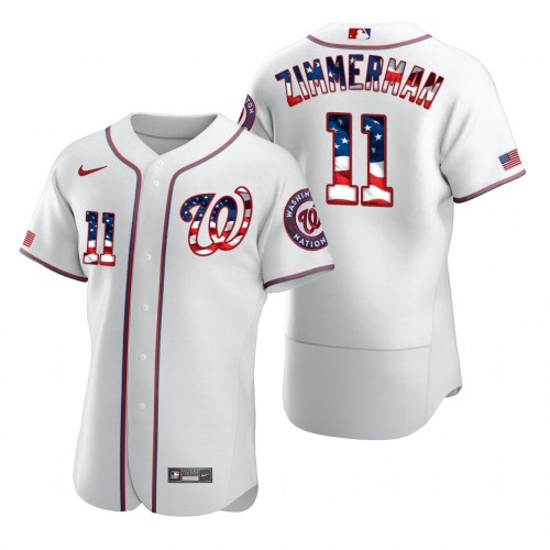 Washington Nationals #11 Ryan Zimmerman Mens Nike White Fluttering USA Flag Limited Edition Authentic MLB Jersey Washington Nationals #11 Ryan Zimmerman Mens Nike White Fluttering USA Flag Limited Edition Authentic MLB Jersey