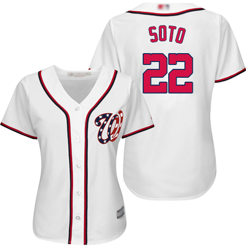 Washington Nationals #22 Juan Soto White Home Womens Stitched MLB Jersey Washington Nationals #22 Juan Soto White Home Womens Stitched MLB Jersey