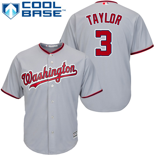 Washington Nationals #3 Michael Taylor Grey Cool Base Stitched Youth MLB Jersey Washington Nationals #3 Michael Taylor Grey Cool Base Stitched Youth MLB Jersey