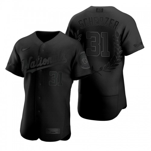 Washington Nationals #31 Max Scherzer Mens Nike Black MLB MVP Limited Player Edition Jersey Washington Nationals #31 Max Scherzer Mens Nike Black MLB MVP Limited Player Edition Jersey