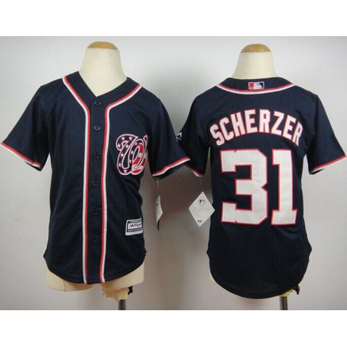 Washington Nationals #31 Max Scherzer Blue Cool Base Stitched Youth MLB Jersey Washington Nationals #31 Max Scherzer Blue Cool Base Stitched Youth MLB Jersey