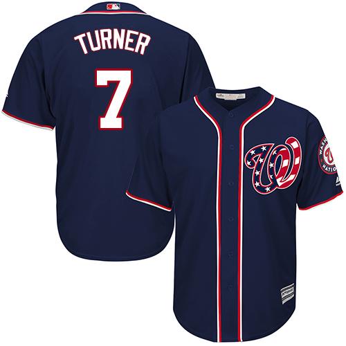 Washington Nationals #7 Trea Turner Navy Blue Cool Base Stitched Youth MLB Jersey Washington Nationals #7 Trea Turner Navy Blue Cool Base Stitched Youth MLB Jersey