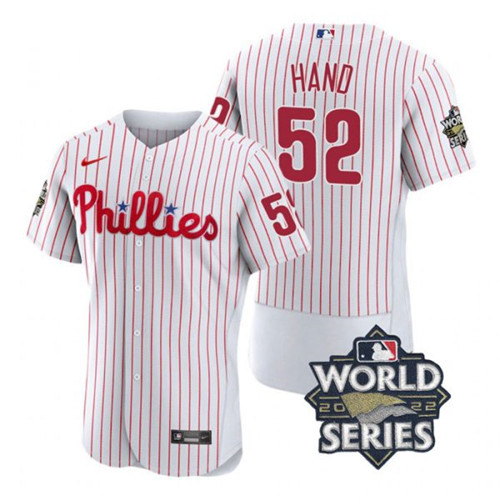 Phillies 52 Brad Hand White Nike 2022 World Series Flexbase Jersey Phillies 52 Brad Hand White Nike 2022 World Series Flexbase Jersey