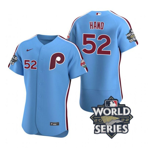 Phillies 52 Brad Hand Blue Nike 2022 World Series Flexbase Jersey Phillies 52 Brad Hand Blue Nike 2022 World Series Flexbase Jersey