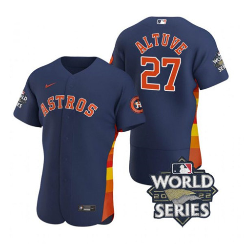 Astros 27 Jose Altuve Navy Nike 2022 World Series Flexbase Jersey Astros 27 Jose Altuve Navy Nike 2022 World Series Flexbase Jersey