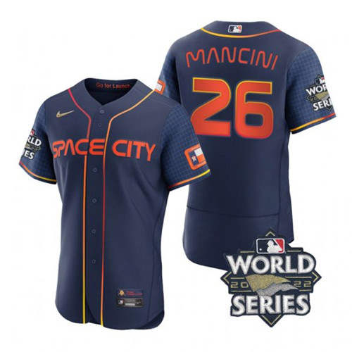 Astros 26 Trey Mancini Navy Nike 2022 World Series City Connect Flexbase Jersey Astros 26 Trey Mancini Navy Nike 2022 World Series City Connect Flexbase Jersey