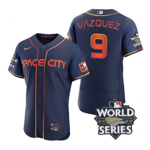 Astros 9 Christian Vazquez Navy Nike 2022 World Series City Connect Flexbase Jersey Astros 9 Christian Vazquez Navy Nike 2022 World Series City Connect Flexbase Jersey
