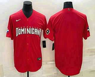 Mens Dominican Republic Baseball Blank 2023 Red World Classic Stitched Jerseys Mens Dominican Republic Baseball Blank 2023 Red World Classic Stitched Jerseys