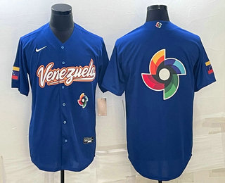 Mens Venezuela Baseball 2023 Royal World Big Logo With Patch Classic Stitched Jerseys Mens Venezuela Baseball 2023 Royal World Big Logo With Patch Classic Stitched Jerseys