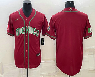 Mens Mexico Baseball Blank 2023 Red World Baseball With Patch Classic Stitched Jerseys Mens Mexico Baseball Blank 2023 Red World Baseball With Patch Classic Stitched Jerseys