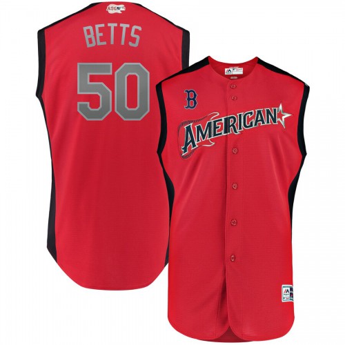 American League #50 Mookie Betts Majestic Youth 2019 MLB All-Star Game Player Jersey Red American League #50 Mookie Betts Majestic Youth 2019 MLB All-Star Game Player Jersey Red