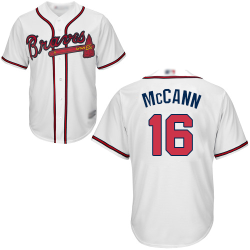 Atlanta Braves #16 Brian McCann White Cool Base Stitched Youth MLB Jersey Atlanta Braves #16 Brian McCann White Cool Base Stitched Youth MLB Jersey