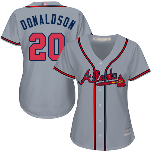Atlanta Braves #20 Josh Donaldson Grey Road Womens Stitched MLB Jersey Atlanta Braves #20 Josh Donaldson Grey Road Womens Stitched MLB Jersey