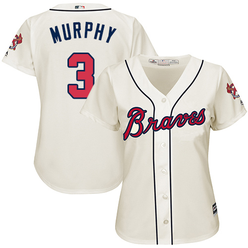 Atlanta Braves #3 Dale Murphy Cream Alternate Womens Stitched MLB Jersey Atlanta Braves #3 Dale Murphy Cream Alternate Womens Stitched MLB Jersey