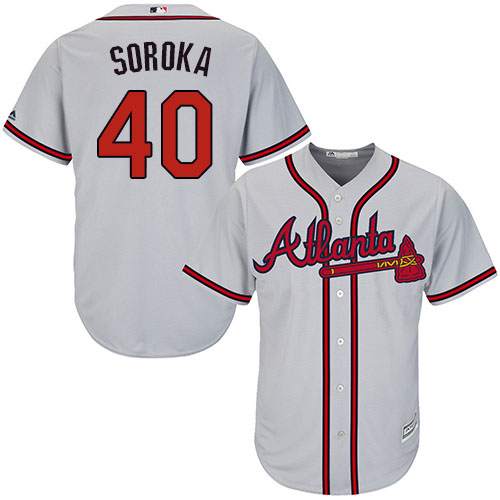 Atlanta Braves #40 Mike Soroka Grey New Cool Base Stitched Youth MLB Jersey Atlanta Braves #40 Mike Soroka Grey New Cool Base Stitched Youth MLB Jersey