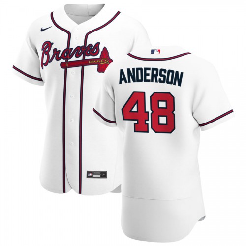 Atlanta Braves #48 Ian Anderson Mens Nike White Home 2020 Authentic Player MLB Jersey Atlanta Braves #48 Ian Anderson Mens Nike White Home 2020 Authentic Player MLB Jersey