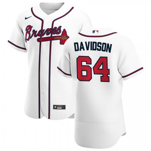 Atlanta Braves #64 Tucker Davidson Mens Nike White Home 2020 Authentic Player MLB Jersey Atlanta Braves #64 Tucker Davidson Mens Nike White Home 2020 Authentic Player MLB Jersey