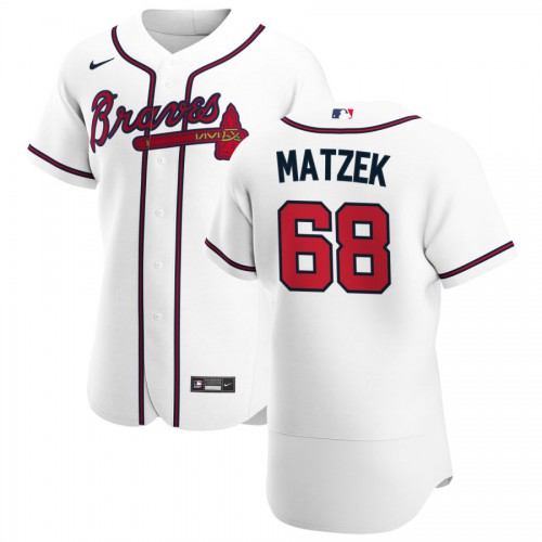 Atlanta Braves #68 Tyler Matzek Mens Nike White Home 2020 Authentic Player MLB Jersey Atlanta Braves #68 Tyler Matzek Mens Nike White Home 2020 Authentic Player MLB Jersey
