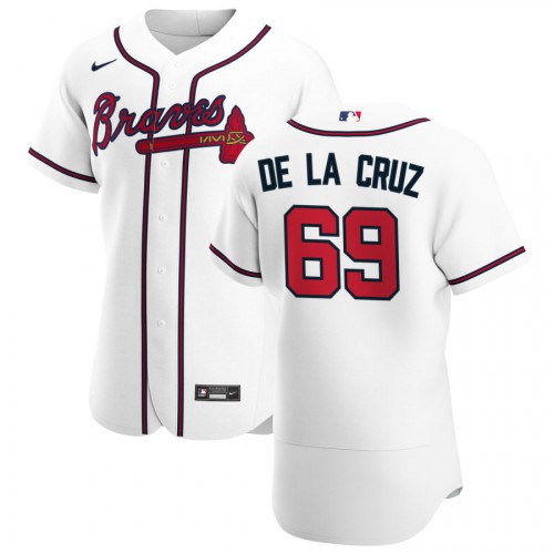 Atlanta Braves #69 Jasseel De La Cruz Mens Nike White Home 2020 Authentic Player MLB Jersey Atlanta Braves #69 Jasseel De La Cruz Mens Nike White Home 2020 Authentic Player MLB Jersey