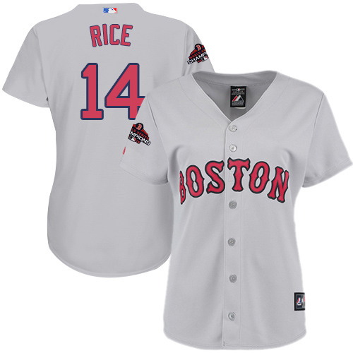 Boston Red Sox #14 Jim Rice Grey Road 2018 World Series Champions Womens Stitched MLB Jersey Boston Red Sox #14 Jim Rice Grey Road 2018 World Series Champions Womens Stitched MLB Jersey