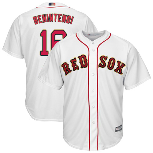 Boston Red Sox #16 Andrew Benintendi White 2019 Gold Program Cool Base Stitched Youth MLB Jersey Boston Red Sox #16 Andrew Benintendi White 2019 Gold Program Cool Base Stitched Youth MLB Jersey