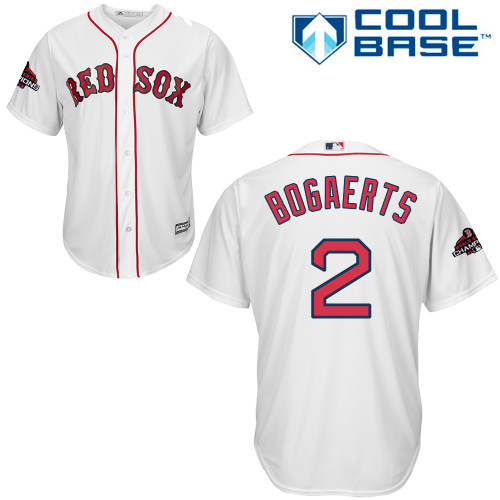 Boston Red Sox #2 Xander Bogaerts White Cool Base 2018 World Series Champions Stitched Youth MLB Jersey Boston Red Sox #2 Xander Bogaerts White Cool Base 2018 World Series Champions Stitched Youth MLB Jersey