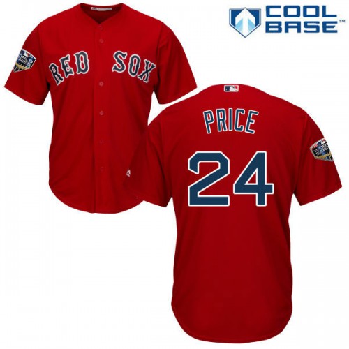 Boston Red Sox #24 David Price Red Cool Base 2018 World Series Stitched Youth MLB Jersey Boston Red Sox #24 David Price Red Cool Base 2018 World Series Stitched Youth MLB Jersey