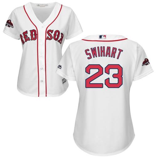 Boston Red Sox #23 Blake Swihart White Home 2018 World Series Champions Womens Stitched MLB Jersey Boston Red Sox #23 Blake Swihart White Home 2018 World Series Champions Womens Stitched MLB Jersey