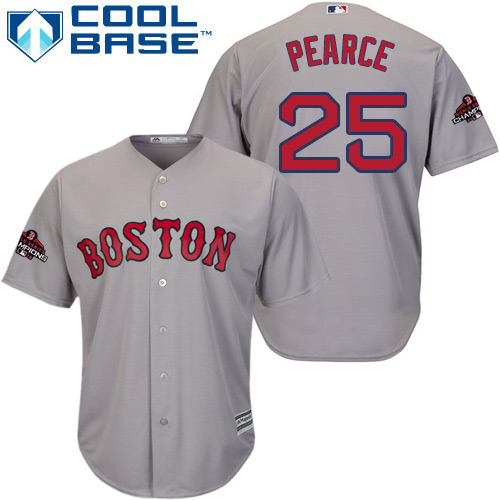 Boston Red Sox #25 Steve Pearce Grey Cool Base 2018 World Series Champions Stitched Youth MLB Jersey Boston Red Sox #25 Steve Pearce Grey Cool Base 2018 World Series Champions Stitched Youth MLB Jersey