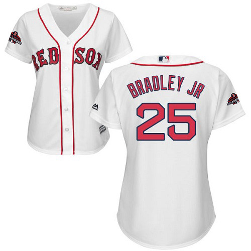 Boston Red Sox #25 Jackie Bradley Jr White Home 2018 World Series Champions Womens Stitched MLB Jersey Boston Red Sox #25 Jackie Bradley Jr White Home 2018 World Series Champions Womens Stitched MLB Jersey
