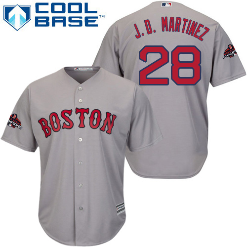 Boston Red Sox #28 J. D. Martinez Grey Cool Base 2018 World Series Champions Stitched Youth MLB Jersey Boston Red Sox #28 J. D. Martinez Grey Cool Base 2018 World Series Champions Stitched Youth MLB Jersey