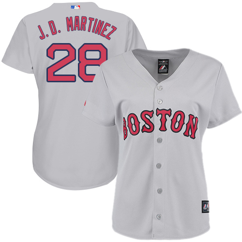 Boston Red Sox #28 J. D. Martinez Grey Road Womens Stitched MLB Jersey Boston Red Sox #28 J. D. Martinez Grey Road Womens Stitched MLB Jersey