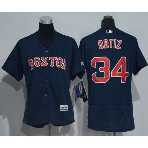 Boston Red Sox #34 David Ortiz Navy Blue Flexbase Authentic Womens Stitched MLB Jersey Boston Red Sox #34 David Ortiz Navy Blue Flexbase Authentic Womens Stitched MLB Jersey