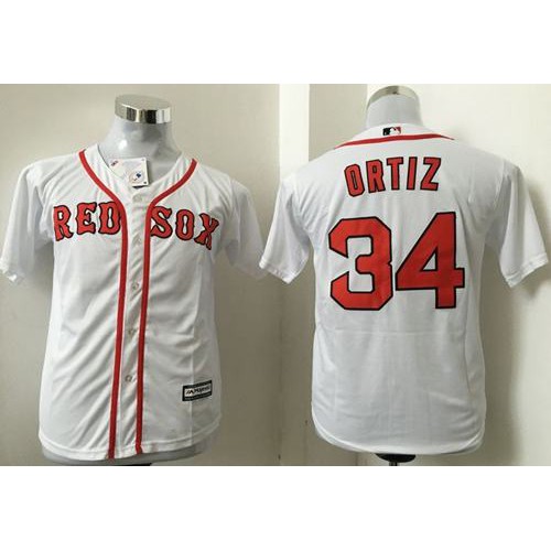 Boston Red Sox #34 David Ortiz White Cool Base Stitched Youth MLB Jersey Boston Red Sox #34 David Ortiz White Cool Base Stitched Youth MLB Jersey