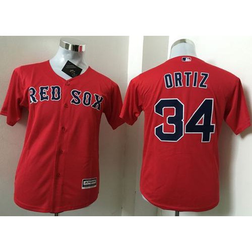 Boston Red Sox #34 David Ortiz Red Cool Base Name On Back Stitched Youth MLB Jersey Boston Red Sox #34 David Ortiz Red Cool Base Name On Back Stitched Youth MLB Jersey