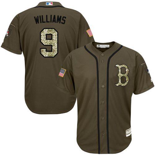 Boston Red Sox #9 Ted Williams Green Salute to Service Stitched Youth MLB Jersey Boston Red Sox #9 Ted Williams Green Salute to Service Stitched Youth MLB Jersey
