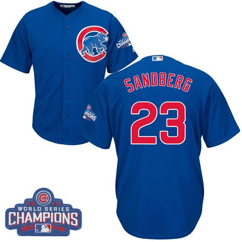Chicago Cubs #23 Ryne Sandberg Blue Alternate 2016 World Series Champions Stitched Youth MLB Jersey Chicago Cubs #23 Ryne Sandberg Blue Alternate 2016 World Series Champions Stitched Youth MLB Jersey