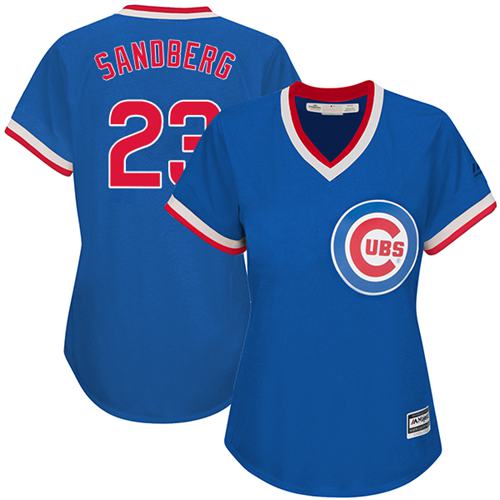 Chicago Cubs #23 Ryne Sandberg Blue Cooperstown Womens Stitched MLB Jersey Chicago Cubs #23 Ryne Sandberg Blue Cooperstown Womens Stitched MLB Jersey