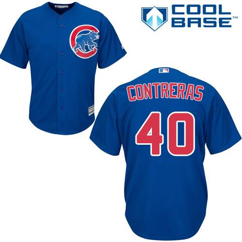 Chicago Cubs #40 Willson Contreras Blue Cool Base Stitched Youth MLB Jersey Chicago Cubs #40 Willson Contreras Blue Cool Base Stitched Youth MLB Jersey